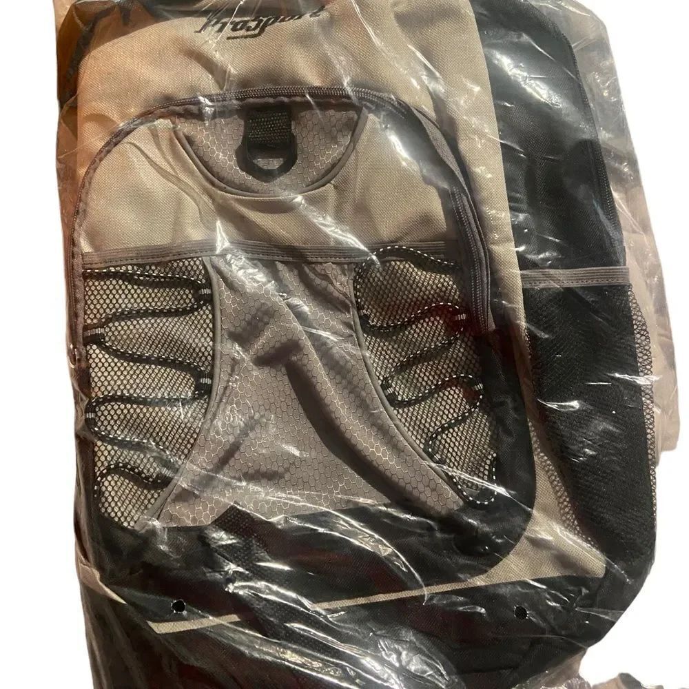 Pro Sport standard size backpack brand new in sealed package grey w/ black trim